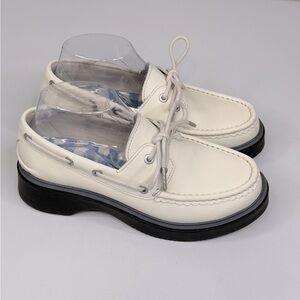 SPERRY Women's Bayside Boat Shoe with Chunky Outsole White-7W